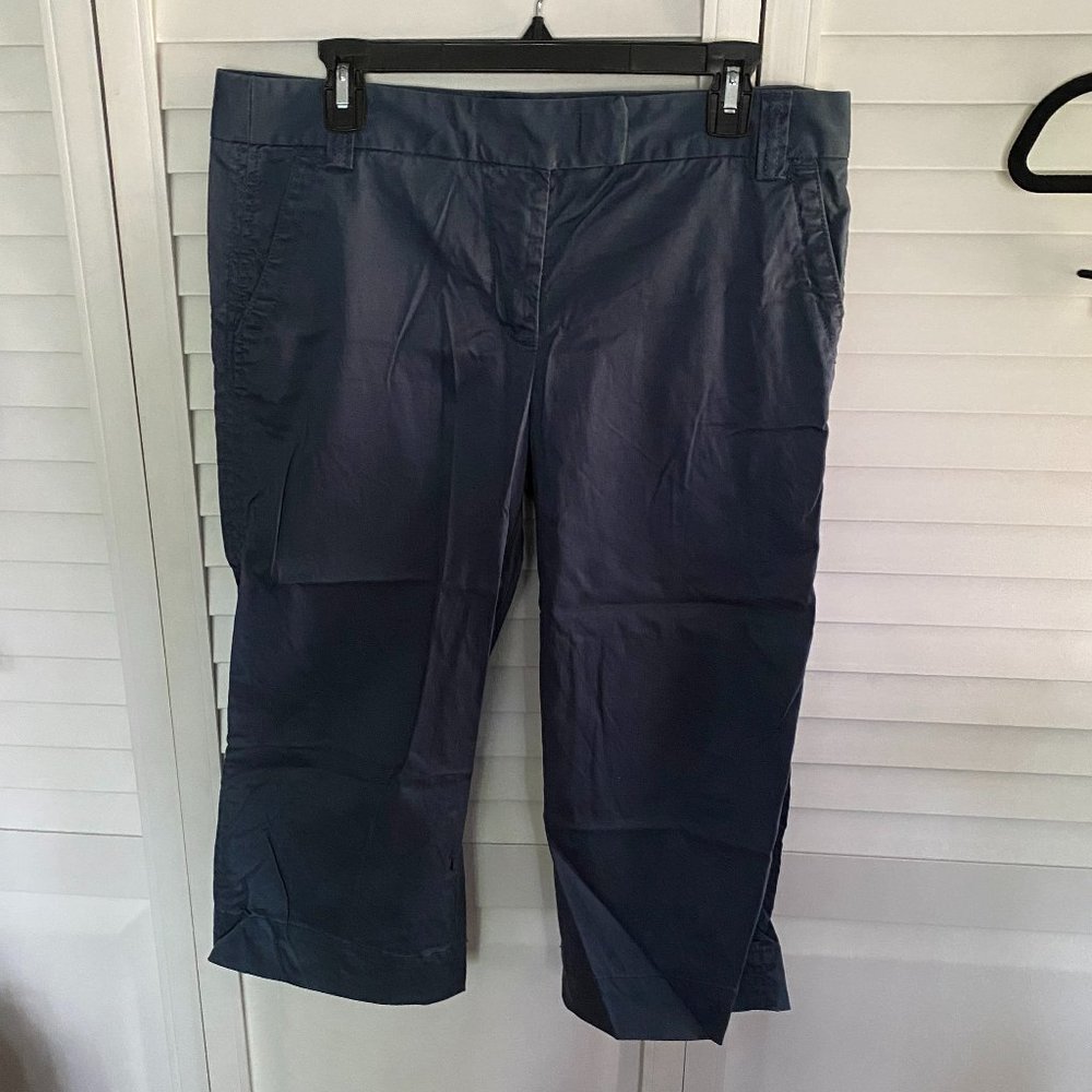 J.Crew cropped navy chinos, stretch, size 10